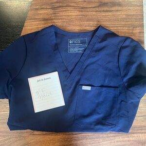 Core Navy Single Pocket Catina Scrub Top